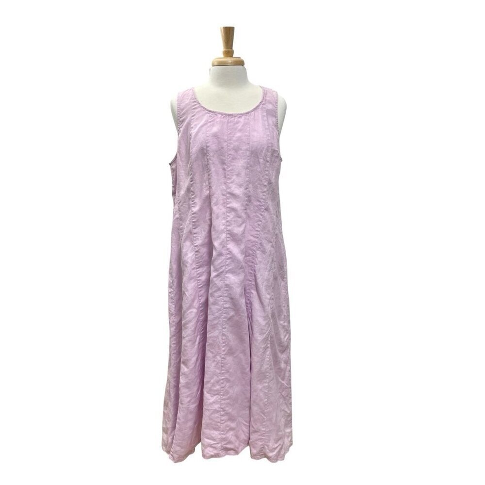 J. Jill 100% Linen A-Line Tank Sleeveless Maxi Dress Summer Spring Pink size XL